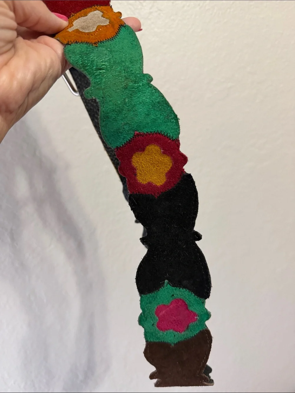 Vintage Butterfly Floral leather Belt Cottagecore 90s Hippie Granny